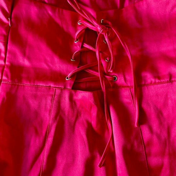 Forever 21 Barbiecore Hot Pink Satin Strapless Corset Mini Dress (M) - Picture 8 of 9